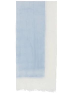 D'Aniello Fringed Colour Block Scarf - Blue