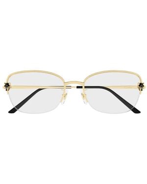 Cartier Panthère De Cartier Geometric-Frame Glasses - Metallic