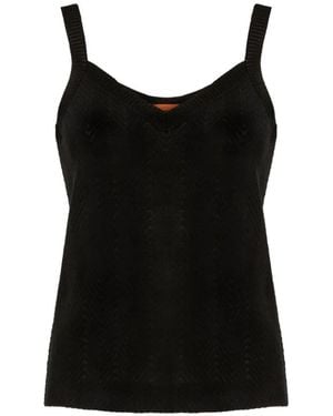 Missoni V-Neck Sleeveless Tank Top - Black
