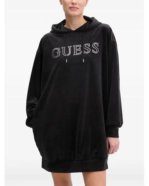 Guess Crystal-Embellished Hooded Dress - Black