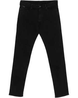 Emporio Armani Jean À Plaque Logo - Noir