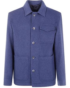 Herno Shirtjack Met Opgestikte Zak - Blauw