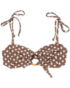 Montce Vivian Tori Polka-Dot Bandeau Bikini Top - Brown