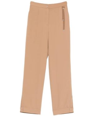 Herno Pantalon À Fentes Et Détail En Gros-Grain - White