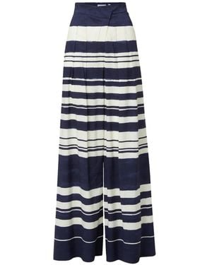 Veronica Beard Heron Striped Trousers - Blue
