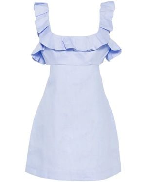 Zimmermann Ruffled Cut-Out Mini Dress - Blue