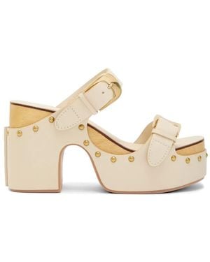 Zimmermann Alight Buckle Embellished Heeled Sandals - White