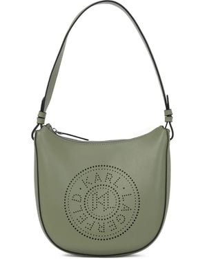 Karl Lagerfeld ロゴ ムーン ショルダーバッグ - グレー