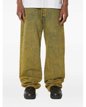Aries Logo-Embroidered Denim Jeans - Green