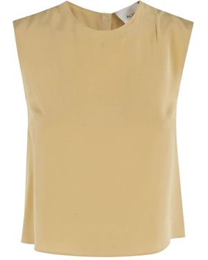 Alysi Draped Sleeveless Top - Natural