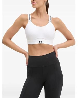 Under Armour Infinity 2.0 High Logo-Tape Sports Bra - White