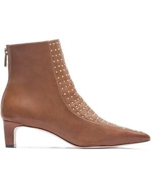 Bernardo 14Mm Studded Leather Ankle Boots - Brown