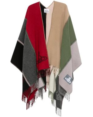 Vivienne Westwood Orb-Print Blanket Poncho - Red