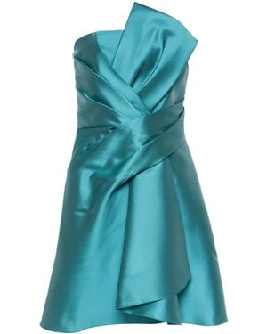 Alberta Ferretti Mikado Bustier Mini Dress - Blue