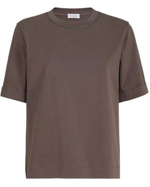 Brunello Cucinelli Cotton T-Shirt - Brown