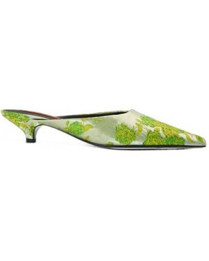 Simon Miller Arrow Floral-Print Mules - Green