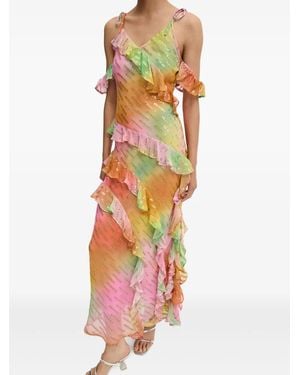 Never Fully Dressed Faro Jurk Verfraaid Met Pailletten En Ruches - Wit