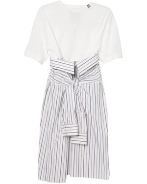 Maison Mihara Yasuhiro Striped Midi Dress - White