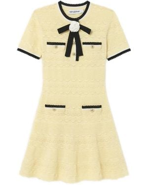 Self-Portrait Knitted Midi Ress - Natural