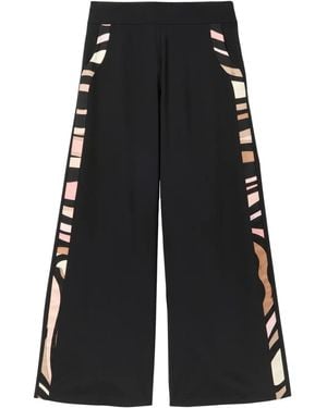 PUCCI Wool-Blend Palazzo Trousers - Black