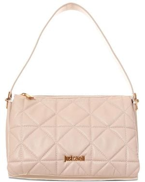Just Cavalli Quilted Logo-Plaque Shoulder Bag - Pink