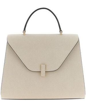 Valextra Large Iside Flap Leather Tote Bag - Natural