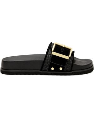 AllSaints Buckle-Detailing Slides - Black