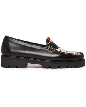 G.H. Bass & Co. Mocasines Whitney Con Vaca Estampada - Negro