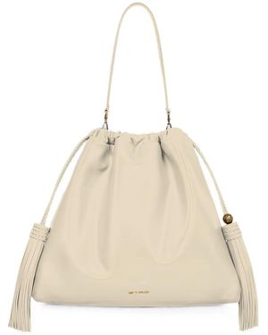 Etro Tassel-Detail Leather Shoulder Bag - Natural