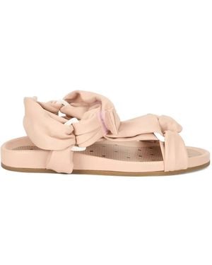 Red(V) Ruched-Detail Sandals - Pink