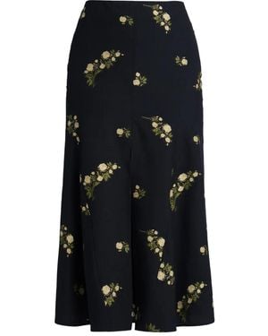 Erdem Floral Midi Skirt - Black