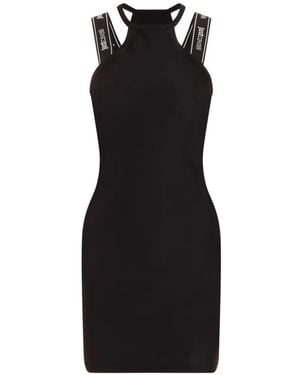 Just Cavalli Logo-Strap Mini Dress - Black