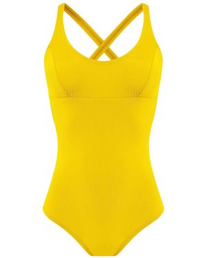 Amir Slama Criss-Cross Swimsuit - Yellow