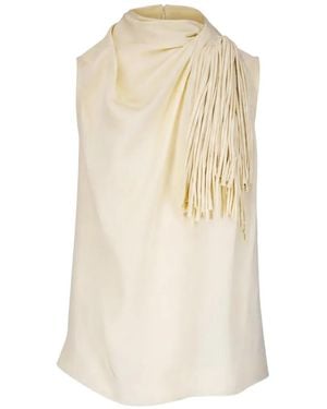 Altuzarra Alden Fringe-Detail Draped Blouse - White