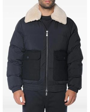 ARMANI EXCHANGE Shearling-Collar Puffer Jacket - Blue