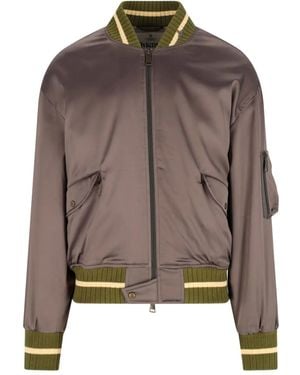 Vivienne Westwood Zip-Fastening Ribbed-Trim Bomber Jacket - Brown