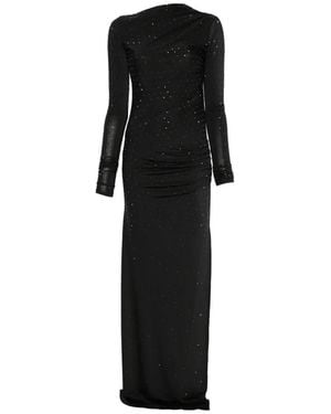 ANDAMANE Sophie Long-Sleeved Embellished Maxi Dress - Black