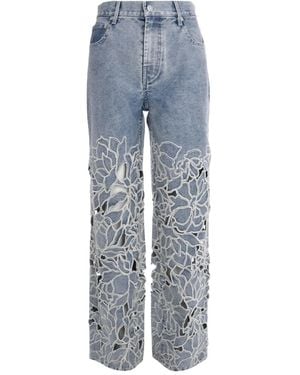 Jonathan Simkhai Betty Straight-Leg-Jeans mit Laser-Cuts - Blau