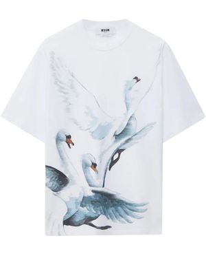 MSGM プリント Tシャツ - ホワイト