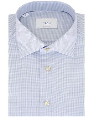 Eton Twill Contemporary Shirt - Blue