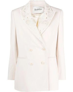 Rodebjer Doppelreihiger Blazer - Weiß