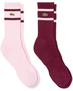 Lacoste Logo-Embroidered Striped Socks (Set Of Two)