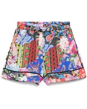 Nissa Printed Shorts - Blue