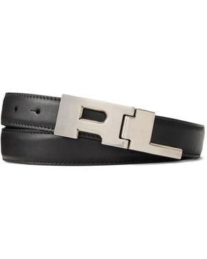Ralph Lauren Logo-Buckle Leather Belt - White