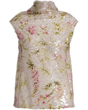 Alberta Ferretti Tanktop Mit Pailletten - Grau
