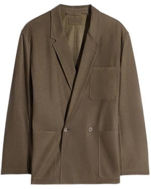 Lemaire Double-Breasted Leather Jacket - Brown