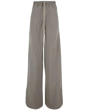 Rick Owens Bias Drawstring-Waist Wide-Leg Pants - Gray