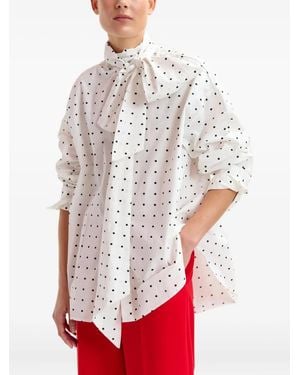 Essentiel Antwerp Chemise Imoverit À Col Noué - Blanc