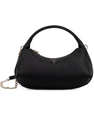 Guess Gilda Logo-Plaque Chain-Link Shoulder Bag - Black