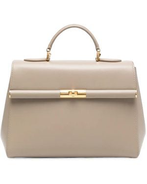 Dolce & Gabbana Marlene Leather Top-Handle Tote Bag - Neutro